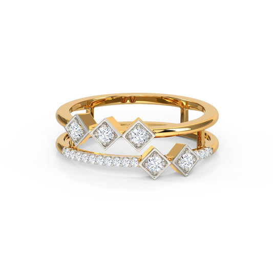 Lunar Quadrant Diamond Ring