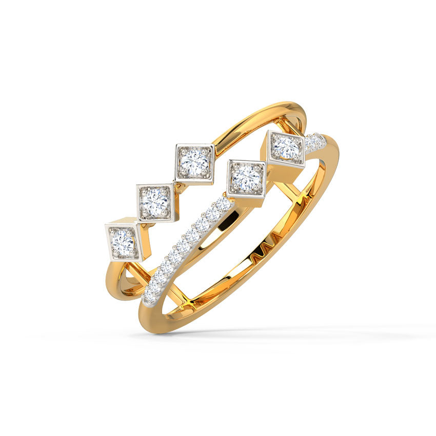 Lunar Quadrant Diamond Ring