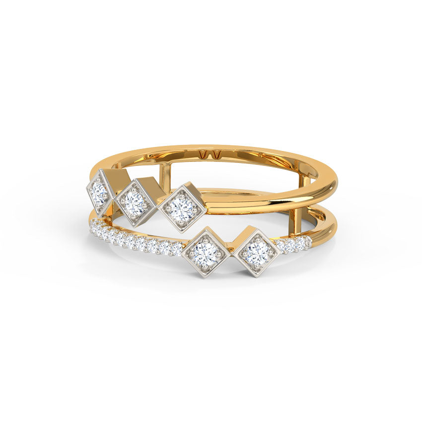Lunar Quadrant Diamond Ring