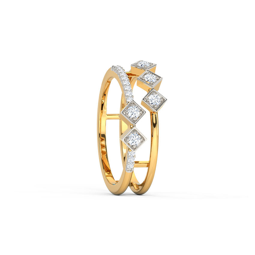 Lunar Quadrant Diamond Ring