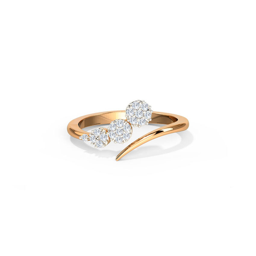 Clustered Trine Diamond Ring