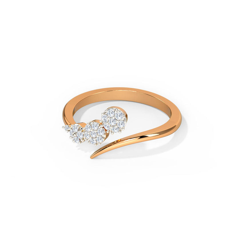 Clustered Trine Diamond Ring