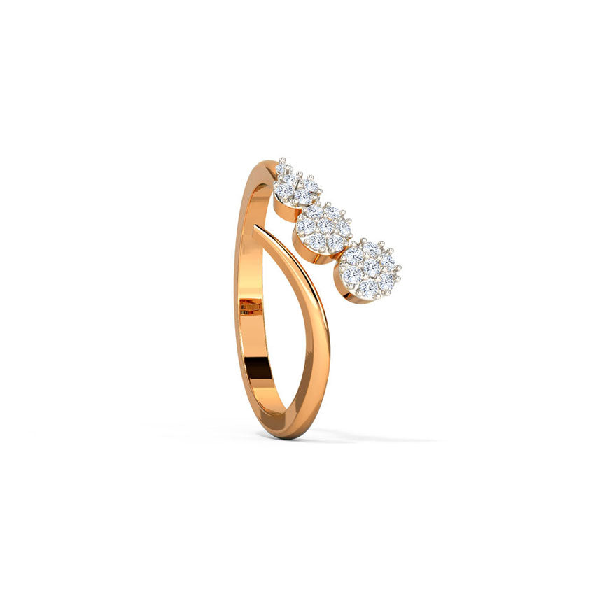 Clustered Trine Diamond Ring