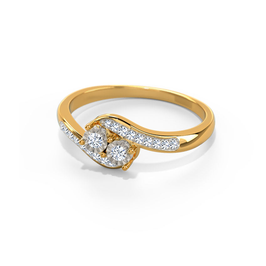 Miracle Plate Diamond Wave Ring