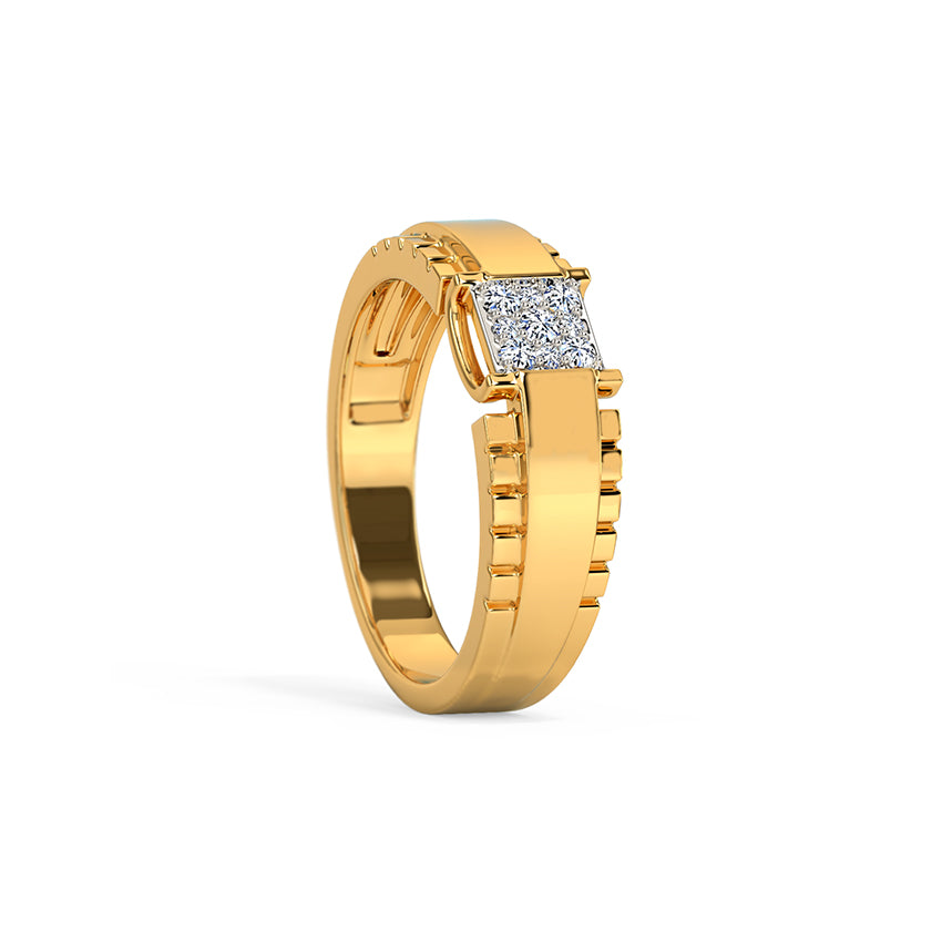 Sophisticated Linear Diamond Men's Ring