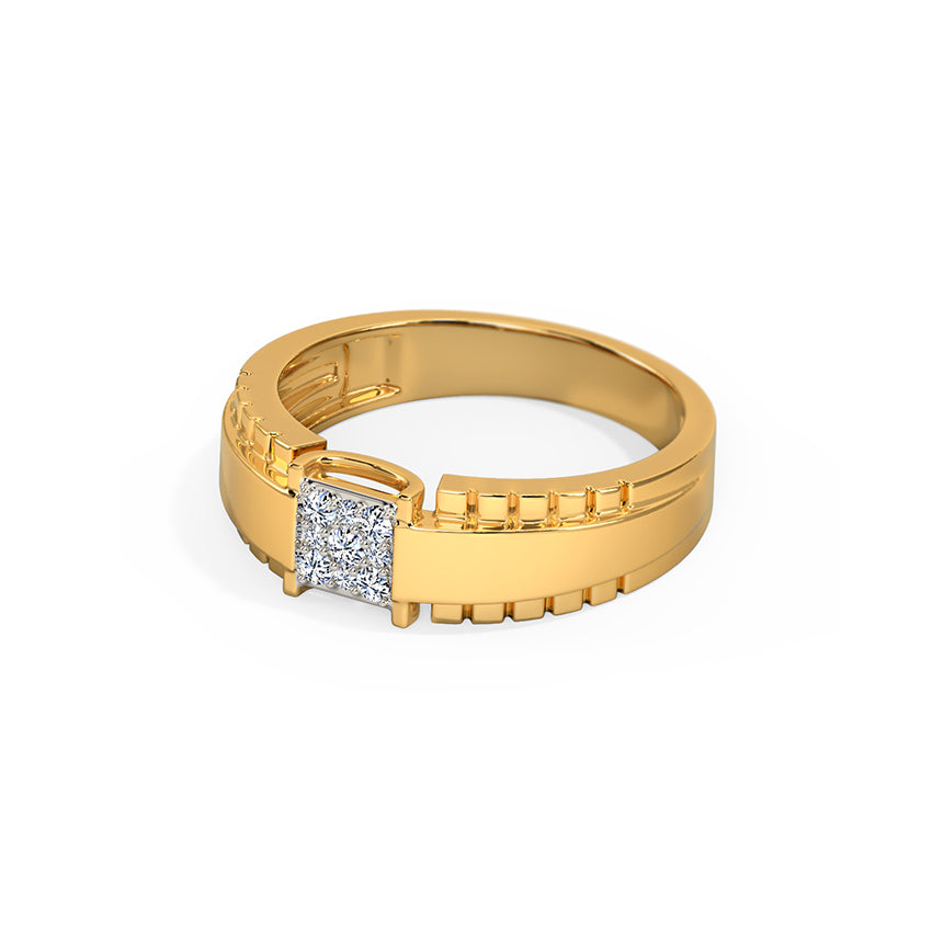 Sophisticated Linear Diamond Men's Ring