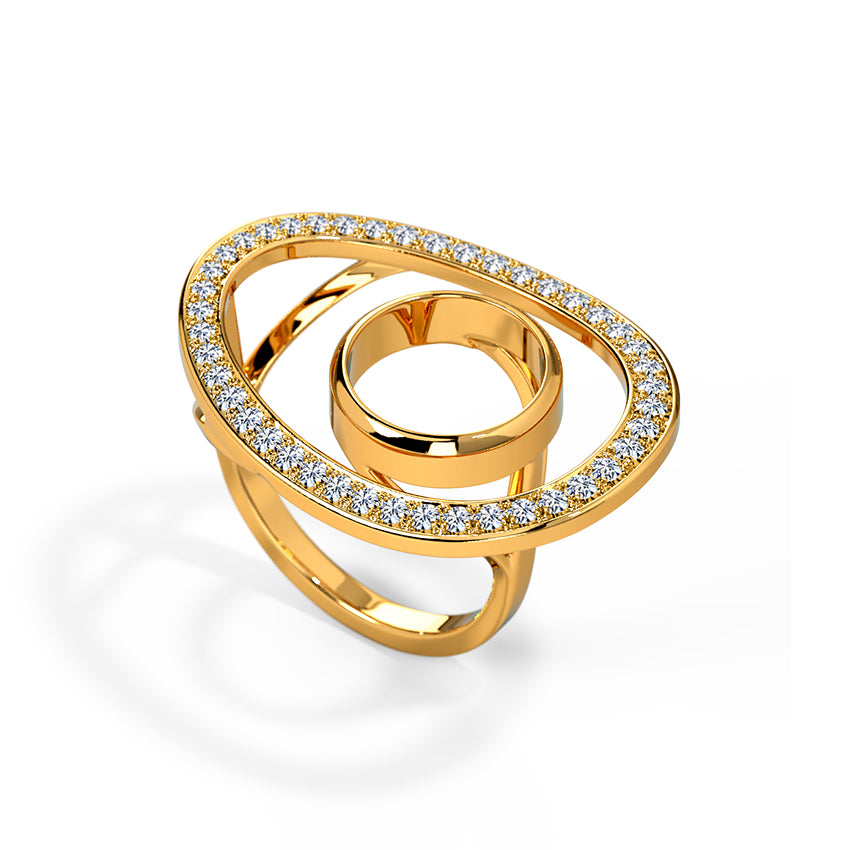 Radiant Lines Diamond Ring