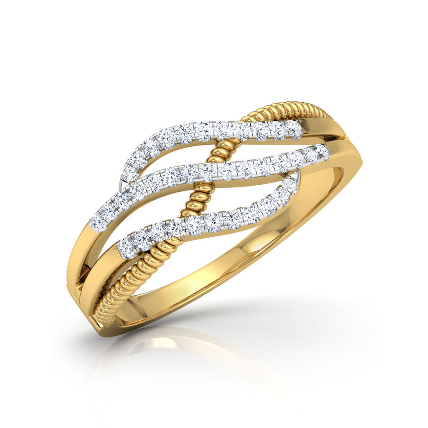Ava Cabled Diamond Band