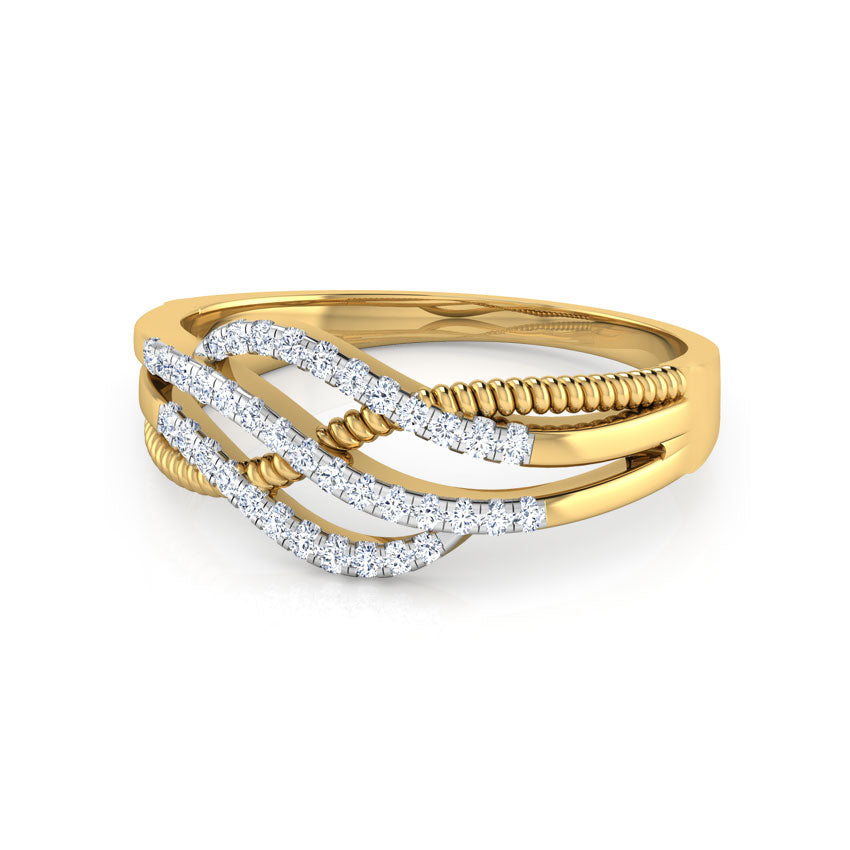 Ava Cabled Diamond Band