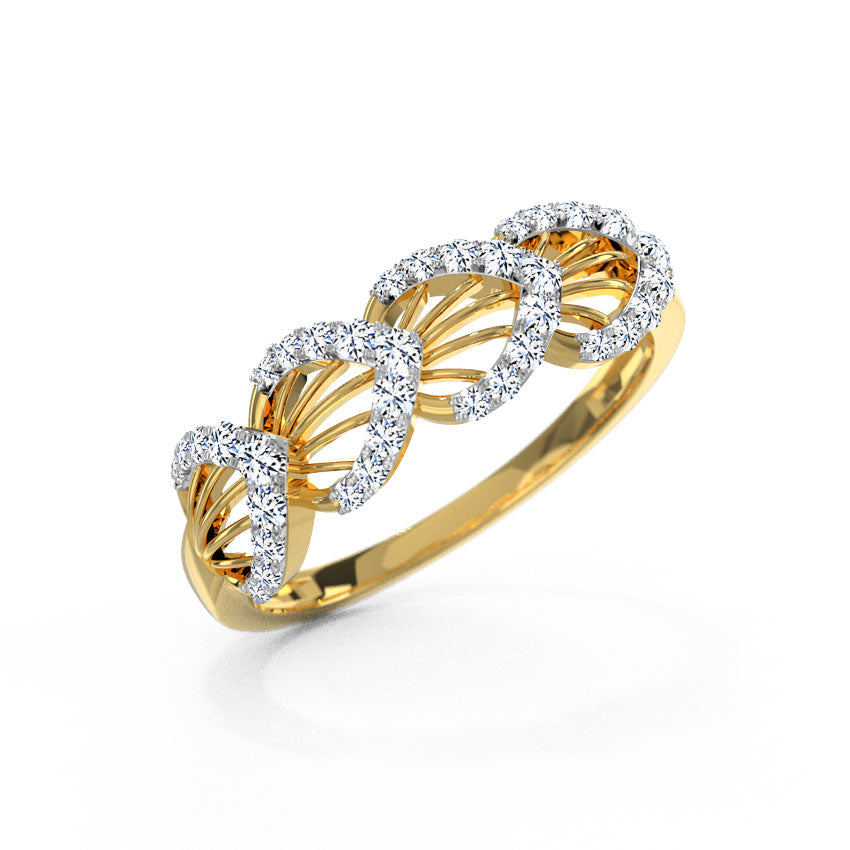 Ciana Petal Overlapped Diamond Band
