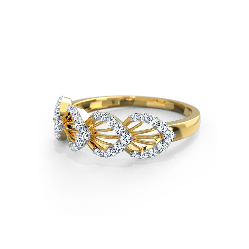 Ciana Petal Overlapped Diamond Band
