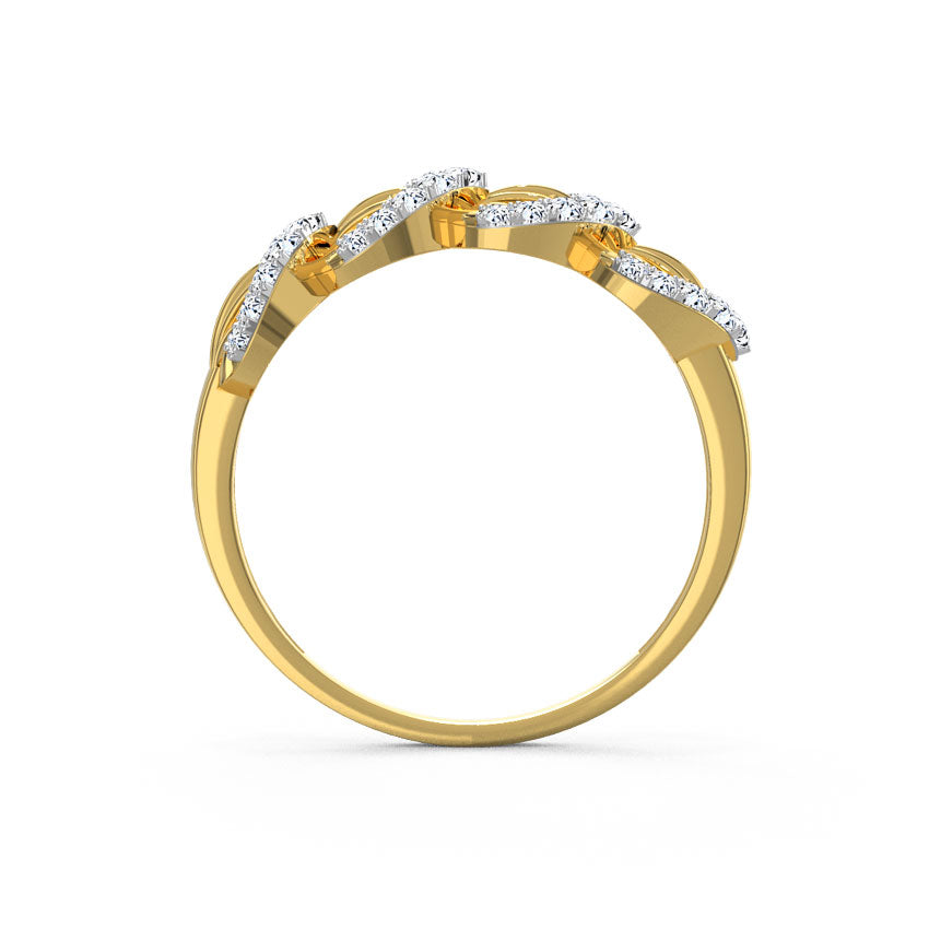 Ciana Petal Overlapped Diamond Band