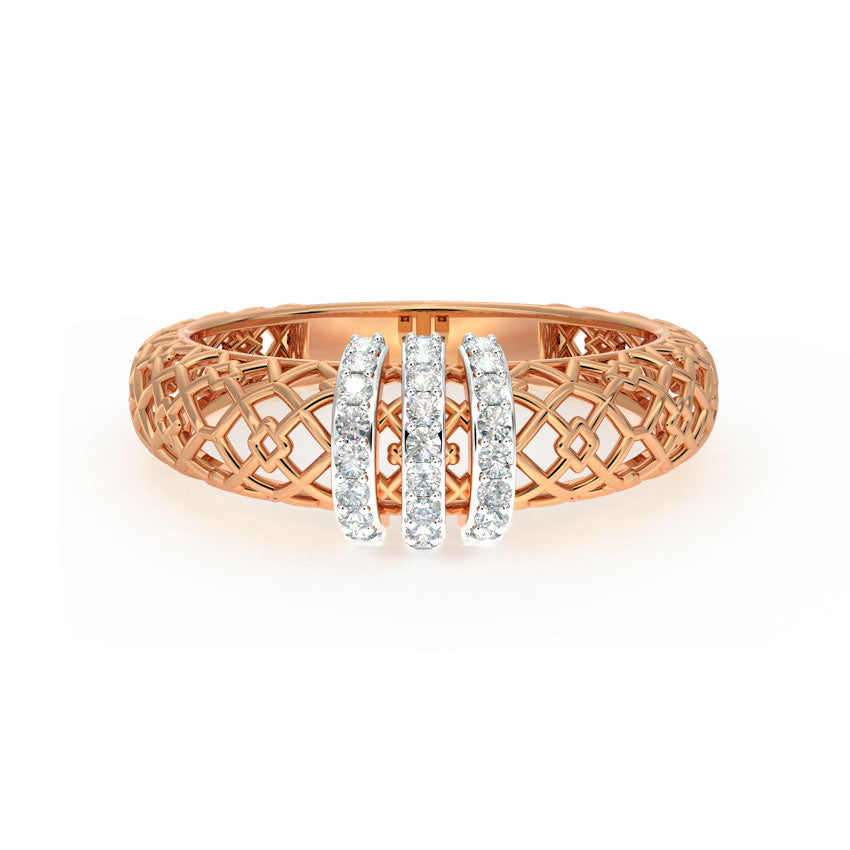 Line Mesh Diamond Ring