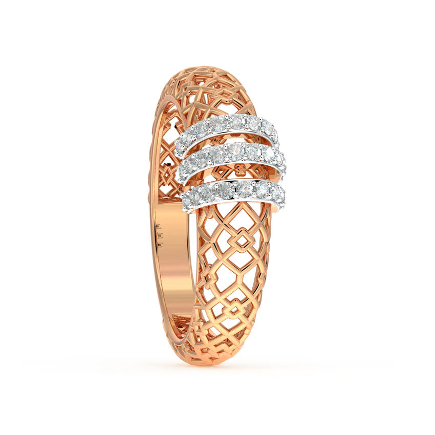 Line Mesh Diamond Ring