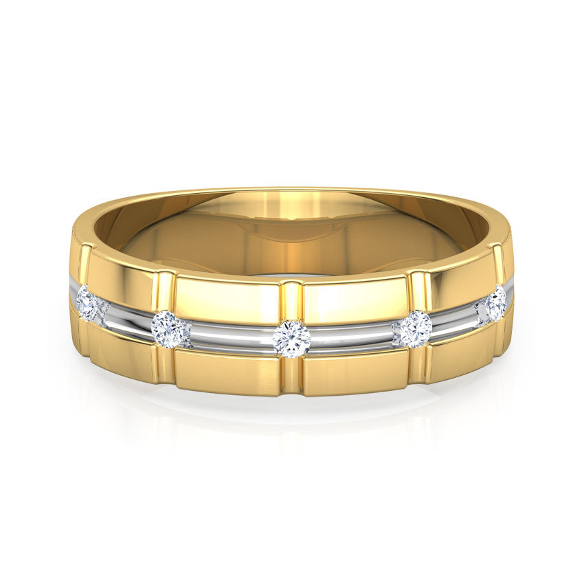 Aidan Grooved Diamond Band