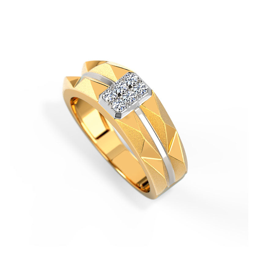 Sparkling Rectangular Diamond Ring for Men