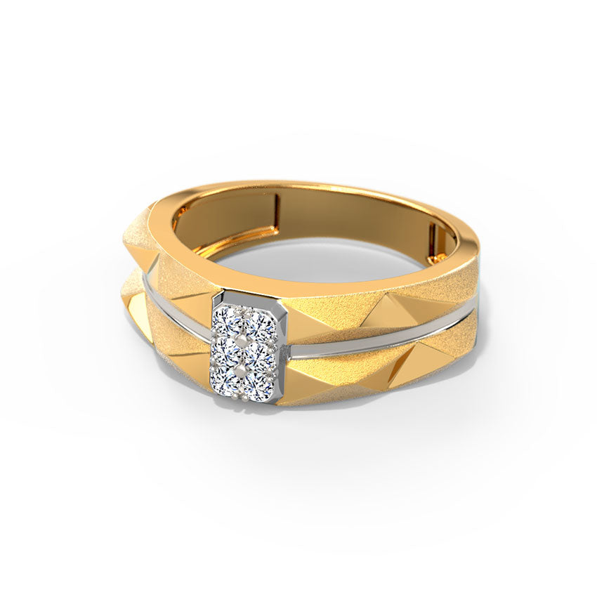 Sparkling Rectangular Diamond Ring for Men