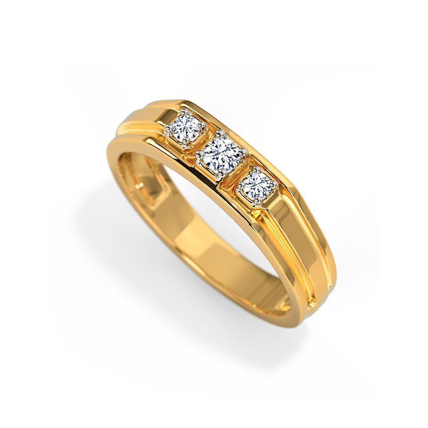 Line Beam Diamond Ring