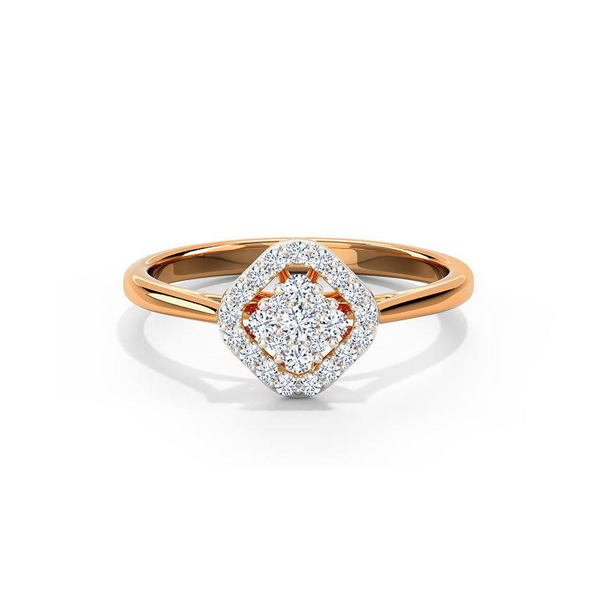 Miranda Quadruple Halo Diamond Ring