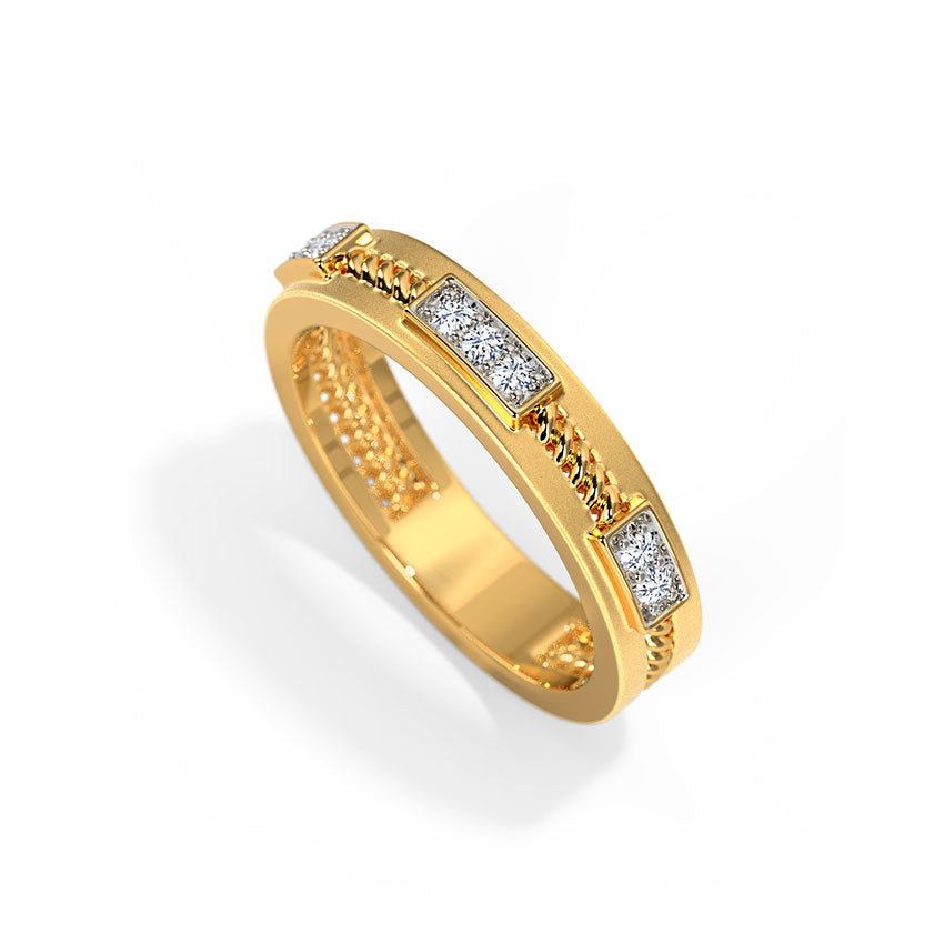 Modern Net Diamond Ring