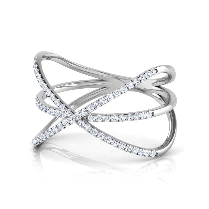Cross Bow Diamond Criss Cross Ring