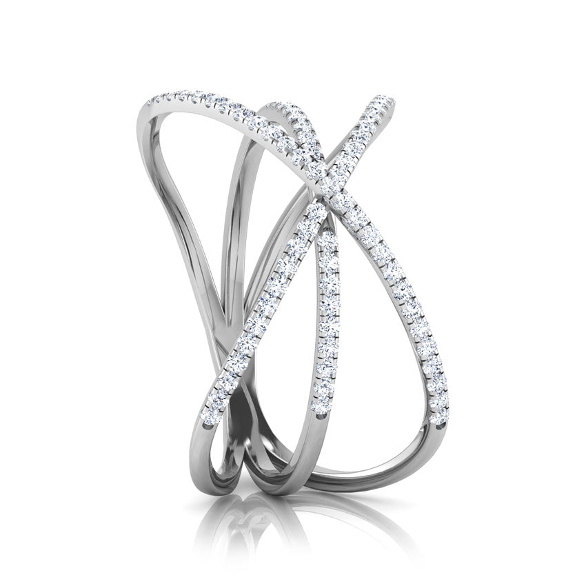 Cross Bow Diamond Criss Cross Ring
