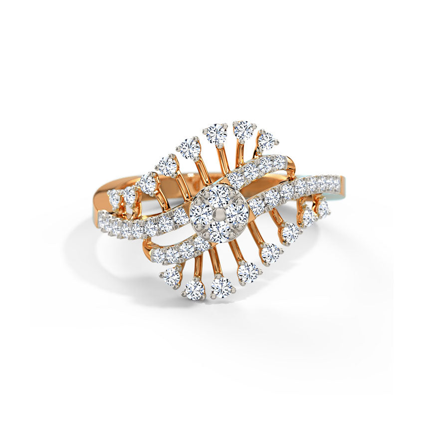 Scattered Strands Diamond Ring