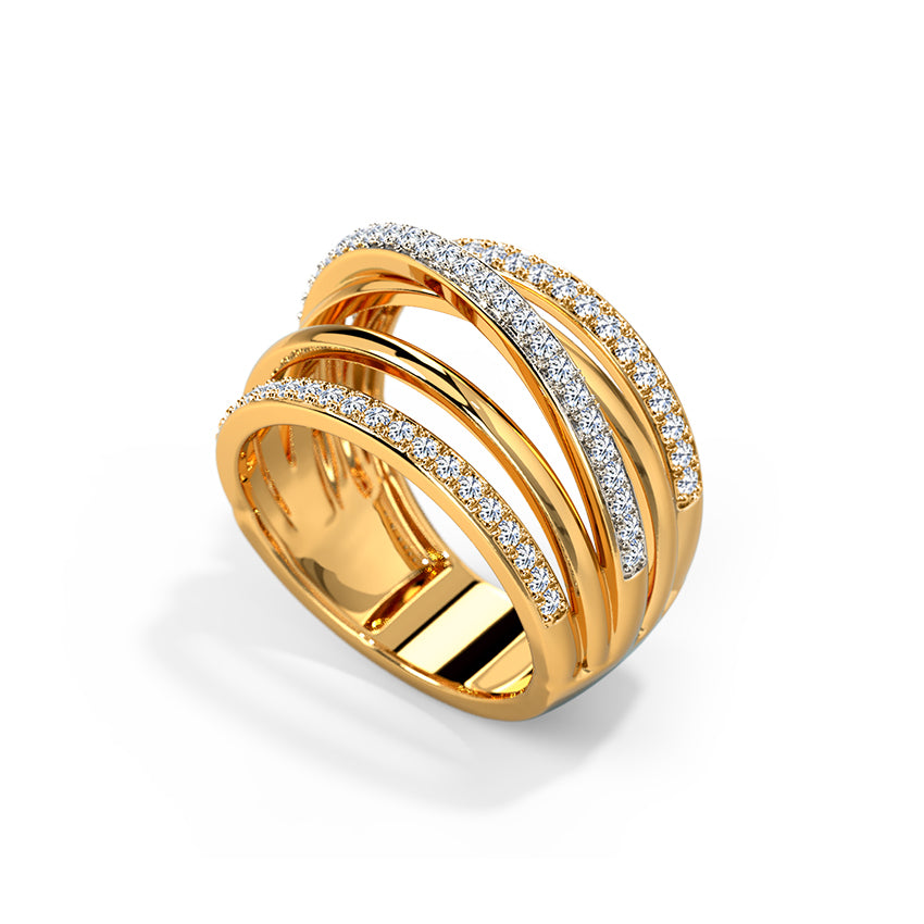 Zipper Lines Diamond Band