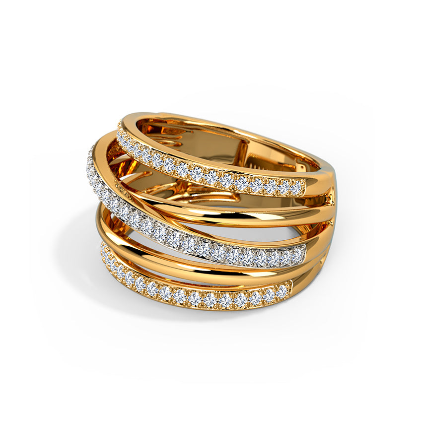 Zipper Lines Diamond Band