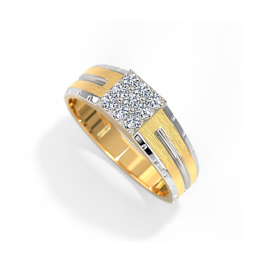 Gleaming Quad Diamond Ring for Men