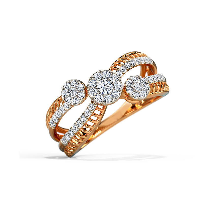 Tulip Flower Diamond Ring