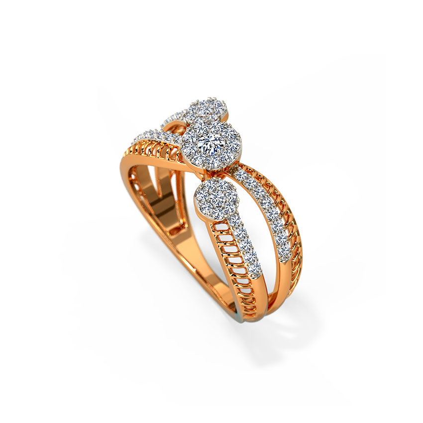 Tulip Flower Diamond Ring