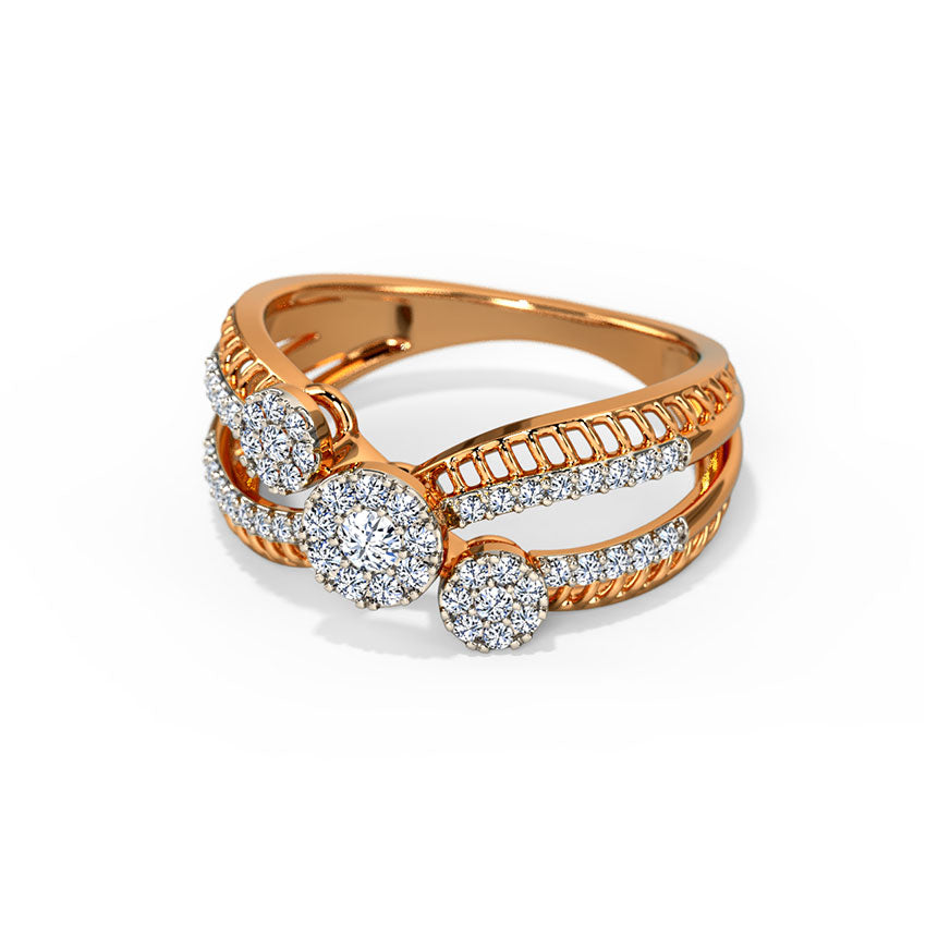 Tulip Flower Diamond Ring