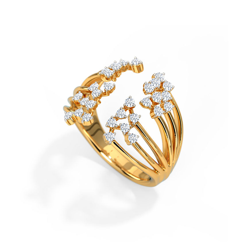 Swirling Cluster Diamond Ring