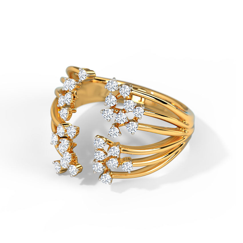 Swirling Cluster Diamond Ring