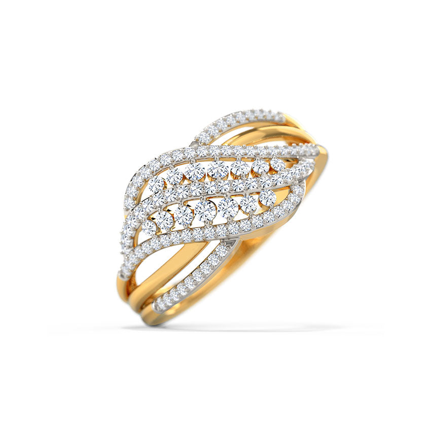 Twig Crossover Diamond Ring