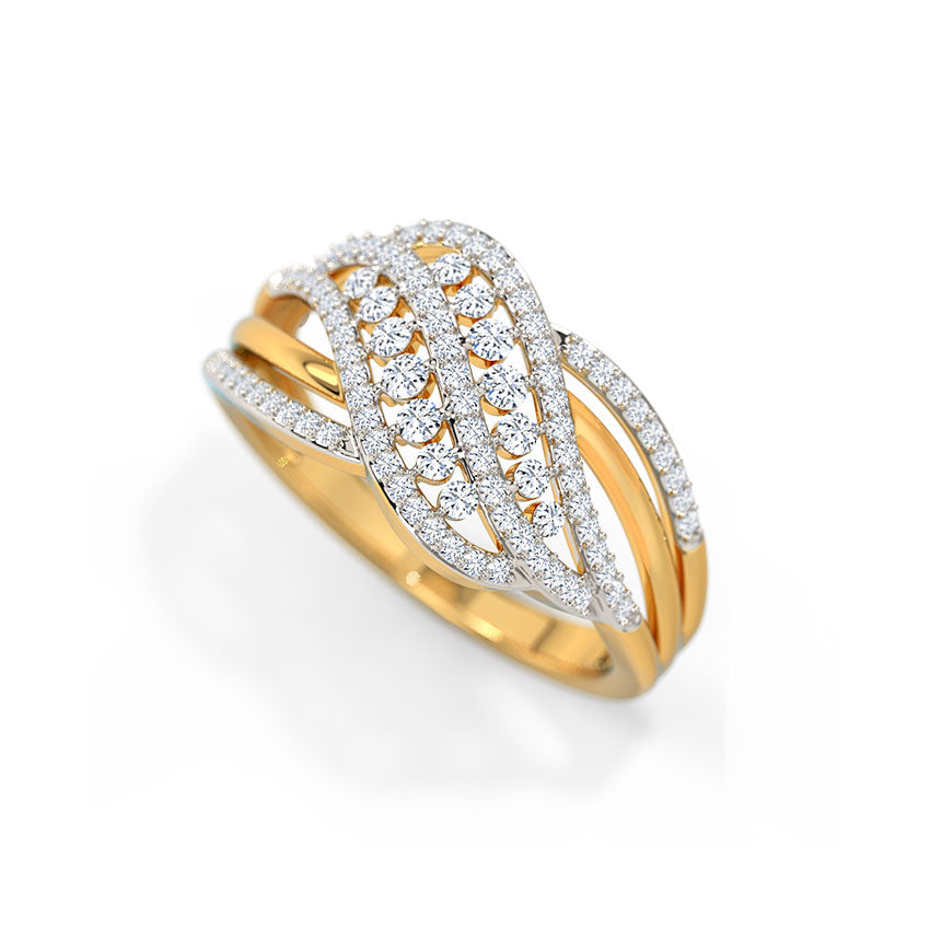 Twig Crossover Diamond Ring
