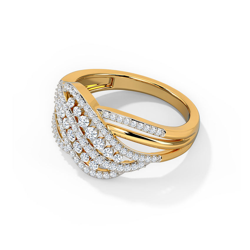 Twig Crossover Diamond Ring