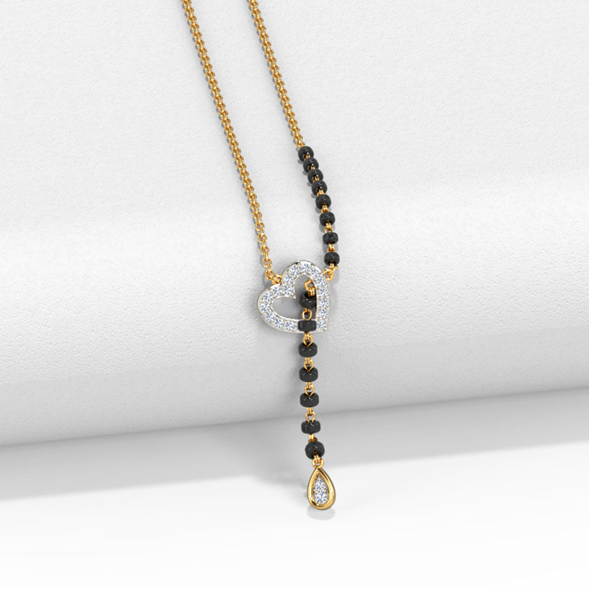 Kamala Heart Lariat Diamond Mangalsutra