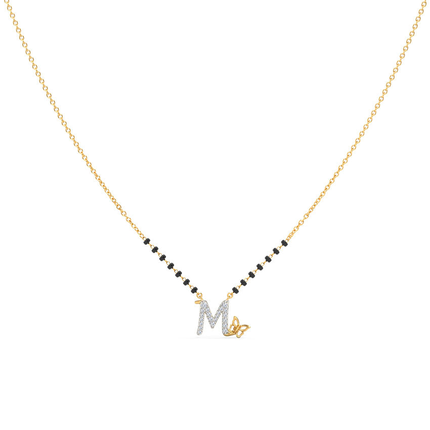 Fluttering Alphabet L Diamond Mangalsutra
