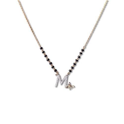 Fluttering Alphabet L Diamond Mangalsutra