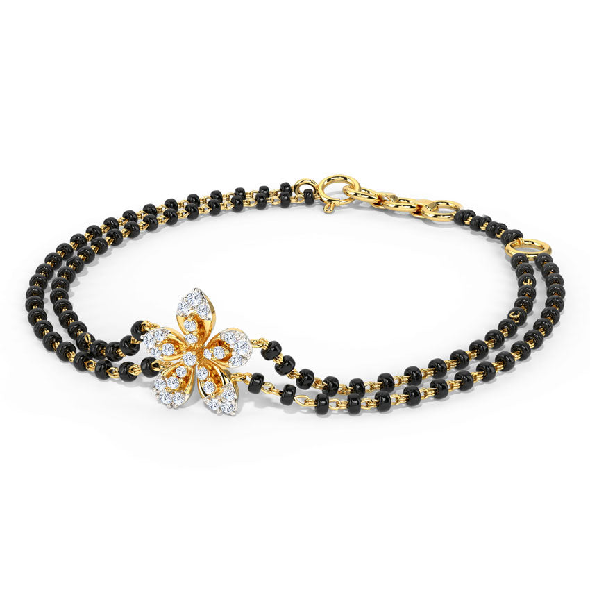 Floral Diamond Mangalsutra Bracelet