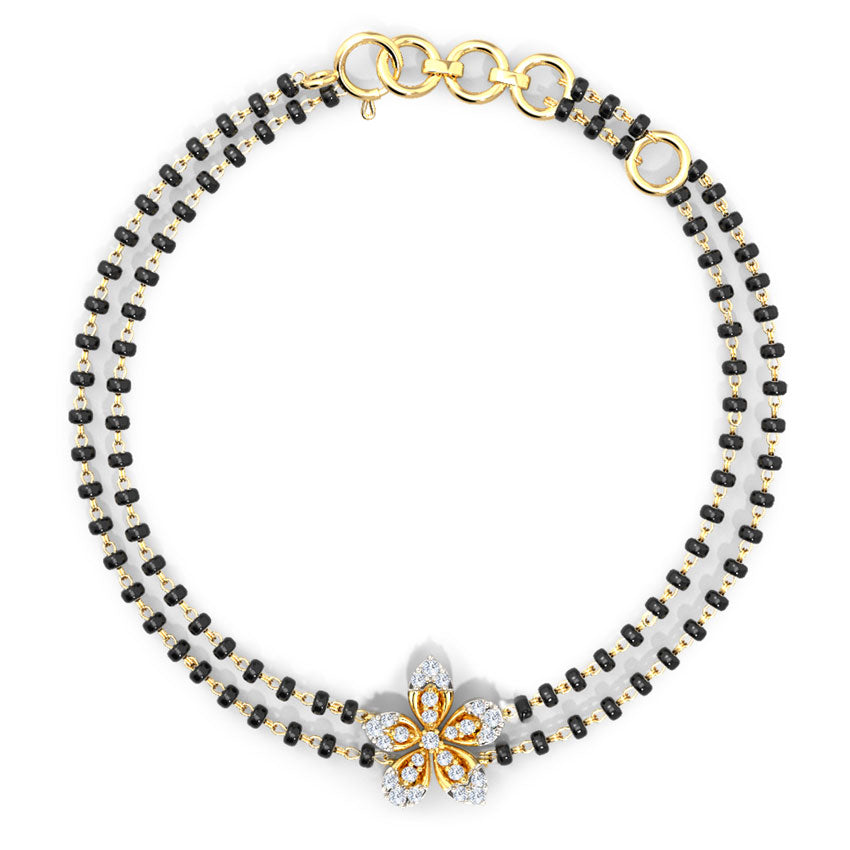 Floral Diamond Mangalsutra Bracelet