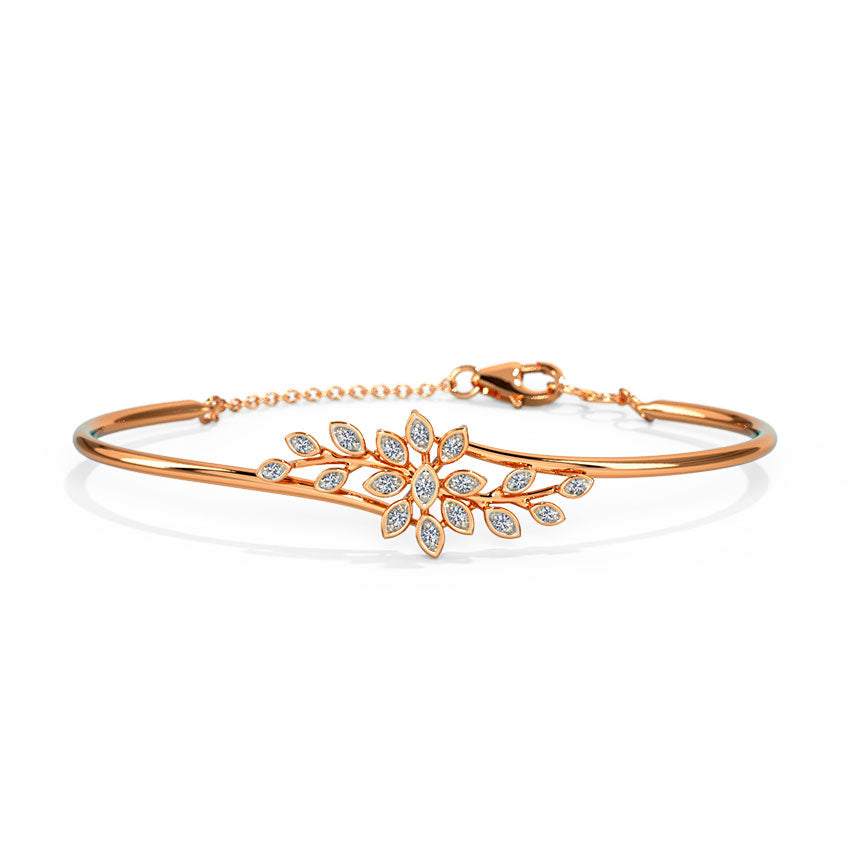 Floral Diamond Cuff Bracelet