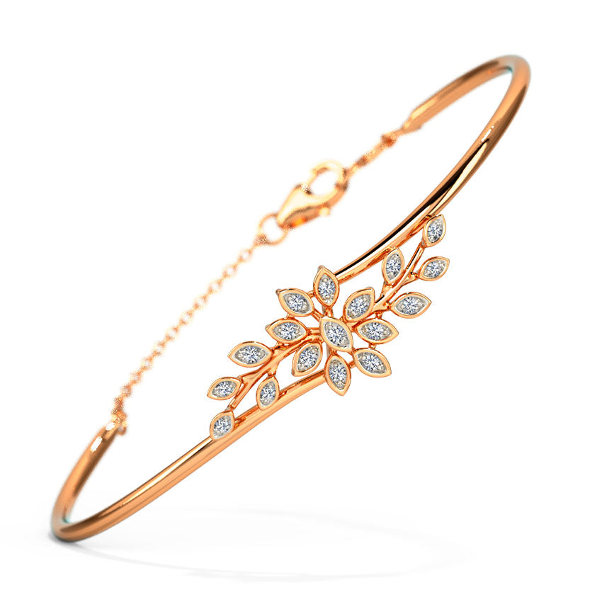 Floral Diamond Cuff Bracelet