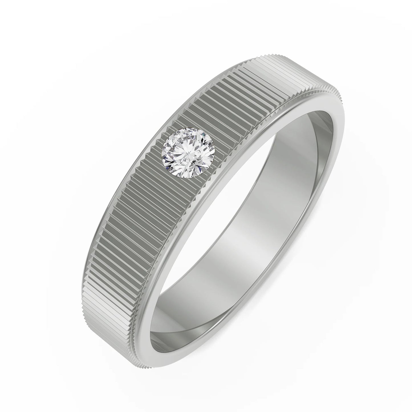 Inlay Circular Lab Grown Radiant Band