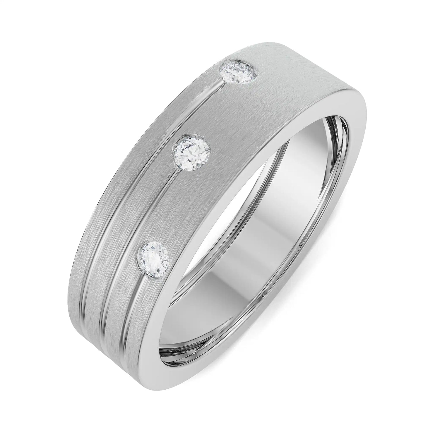 Tri Lab Grown Brilliant Band for Gents
