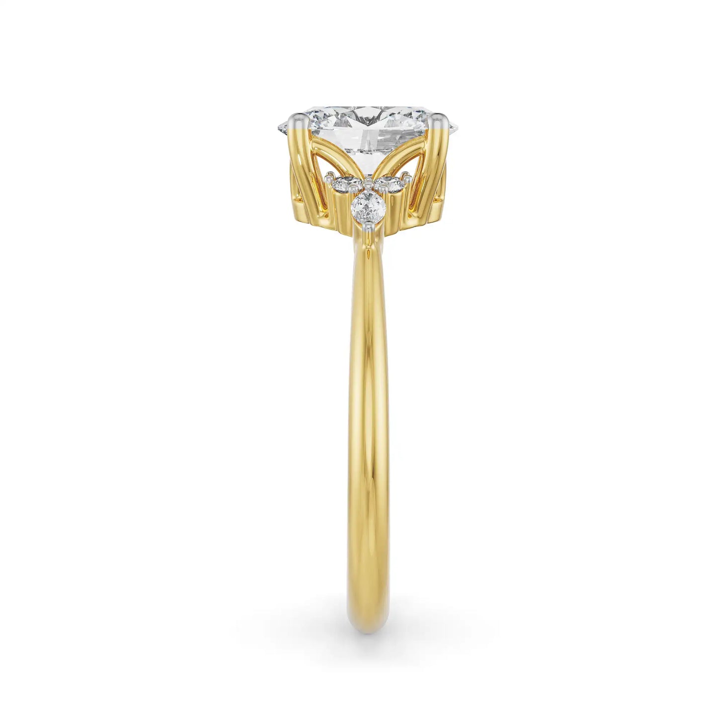 Oval Cluster Lab Luxe Engagement Band