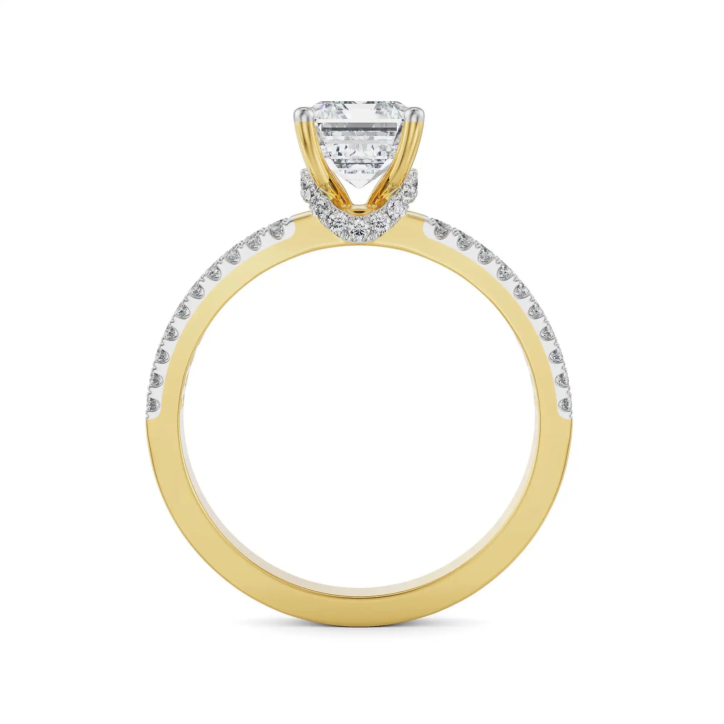Emerald Cut Lab Grown Radiant Bridal Band