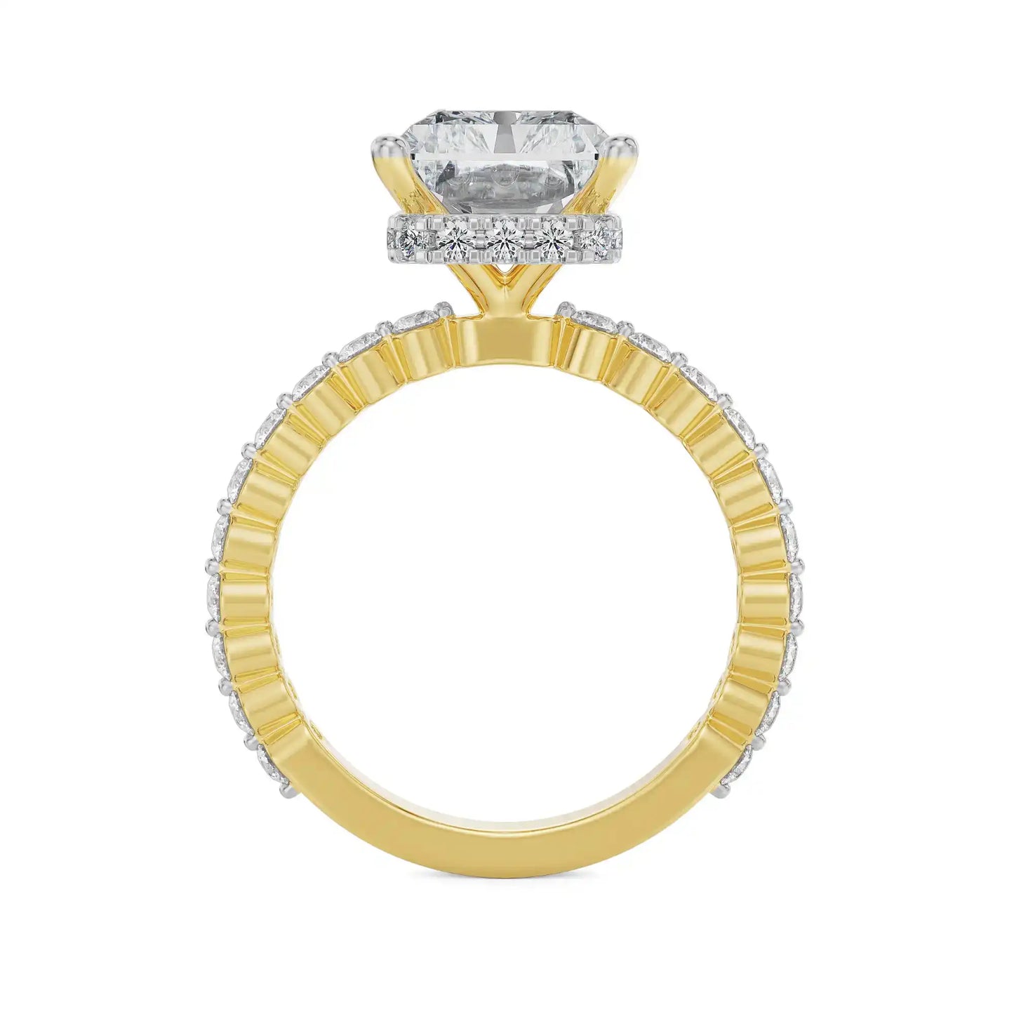 3.5 ct Radiant Cut Lab Brilliant Ring
